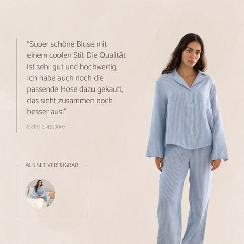 RIA | Pyjama Bluse aus EasyMusselin